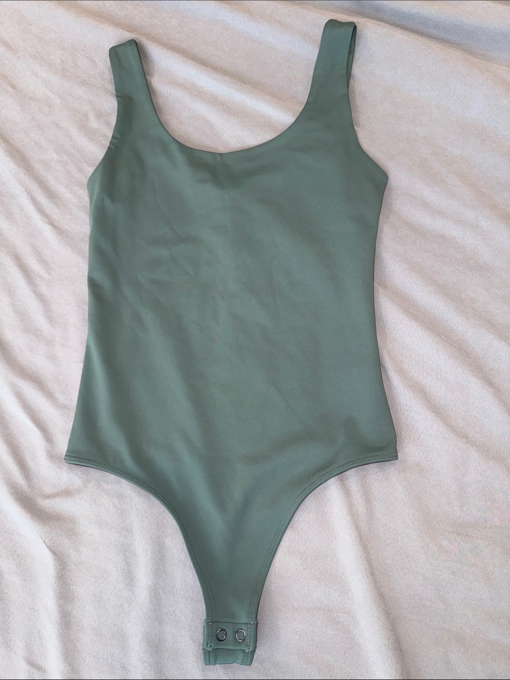 Express Body Contour One-Piece Bodysuit in Dusty Sage